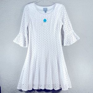 SALE Rabbit Rabbit Rabbit Women's White Lace Dress Lined Flowy Graduation Size 4